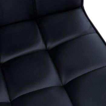 HOMCOM Chaise de bureau fauteuil manager pivotant hauteur réglable revêtement synthétique capitonné noir 3