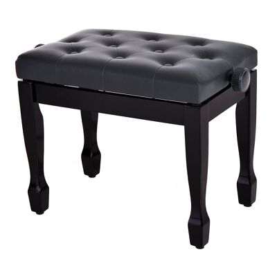 HOMCOM Sgabello panca pianoforte sedile regolabile in altezza rivestimento sintetico in legno nero