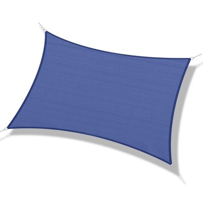 Voile d'ombrage rectangulaire anti-UV HDPE 4L x 3l m bleu