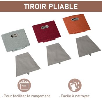 HOMCOM Meuble de rangement d'angle unité de rangement 9 niches 3 tiroirs non tissé MDF blanc 5