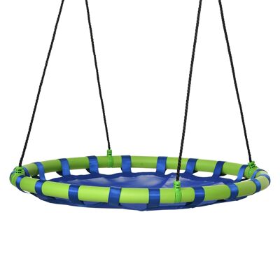 Round bird's nest swing basket swing Ø 100 x 120-180H cm accessories included blue green