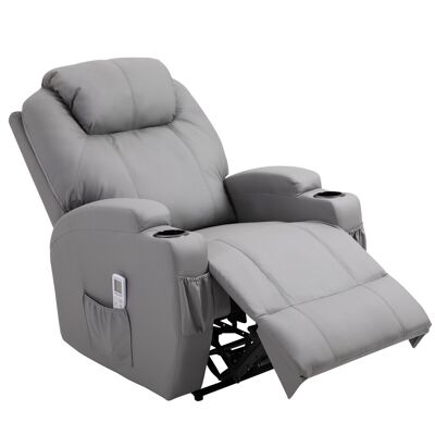 Sillón relax y masaje de lujo respaldo reclinable reposapiés eléctrico revestimiento sintético