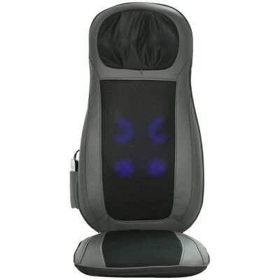 Siège massant shiatsu pour dos & cou - massage du dos chauffant - 6 points de massage - télécommande, adaptateur voiture inclus