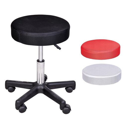 HOMCOM Tabouret massage a roulettes reglable en hauteur pivotant avec trois couleurs de housse de protection