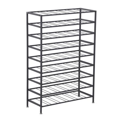 HOMCOM Étagère à vin rack pour bouteilles range-bouteilles capacité 54 bouteilles dim. 63L x 25l x 91H cm métal noir