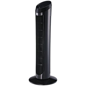 HOMCOM Ventilateur colonne tour oscillant silencieux 45 W 3 vitesses 27L x 27l x 75H cm 1