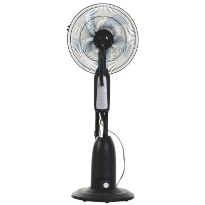 HOMCOM Misting fan on wheels - silent oscillating 90 W - 4 speeds - dim. Ø 44 x 120H cm black gray