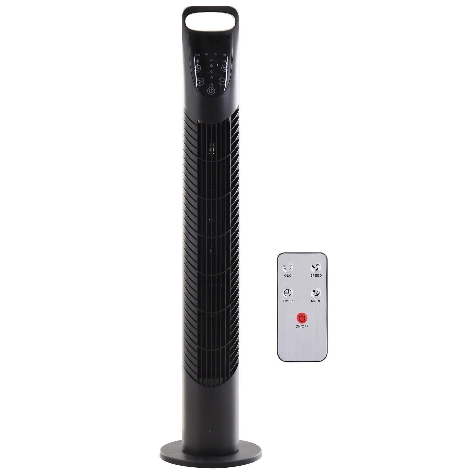 Leise oszillierender Turm-Säulenventilator 40 W, Fernbedienung, Touch-Steuerung, 3 Geschwindigkeiten, Ø 18 x 78 H cm
