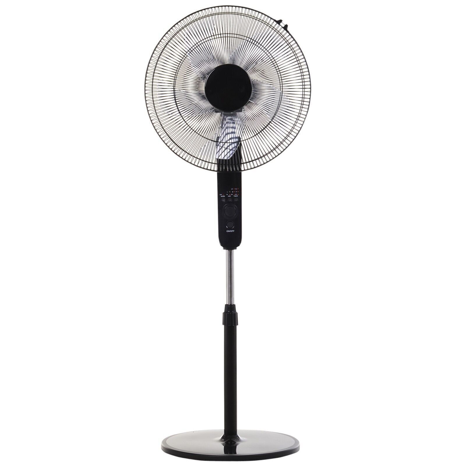 Standventilator Ø 44 cm, höhenverstellbar, geräuschlos oszillierend, 45 W, mit Fernbedienung, Timer, 3 Modi, 3 Geschwindigkeiten