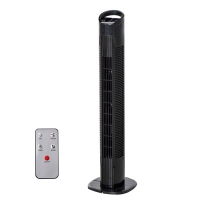 Silencioso Ventilador de pedestal de torre oscilante de 50 W Control remoto Temporizador incluido 3 modos 3 velocidades