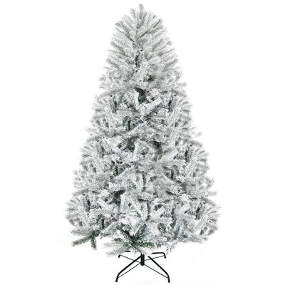 Sapin de Noël artificiel enneigé Ø 112 x 180H cm 521 branches épines imitation Nordmann grand réalisme