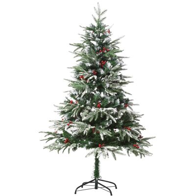 Albero di Natale artificiale innevato Ø 75 x 150H cm 451 rami spine imitazione Nordmann grande realismo 56 agrifoglio