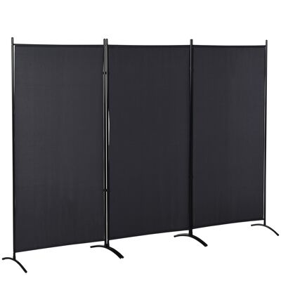 Double side awning privacy screen standing divider dim. 2.53L x 0.5W x 1.82H m high density gray polyester metal