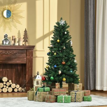 Sapin de Noël artificiel Ø 75 x 150H cm 454 branches épines imitation Nordmann grand réalisme vert 2