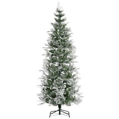 Künstlicher Weihnachtsbaum mit schneebedecktem Aspekt, Ø 80 x 225 cm, Ständer mit 880 Zweigen und Dornen, großer Realismus