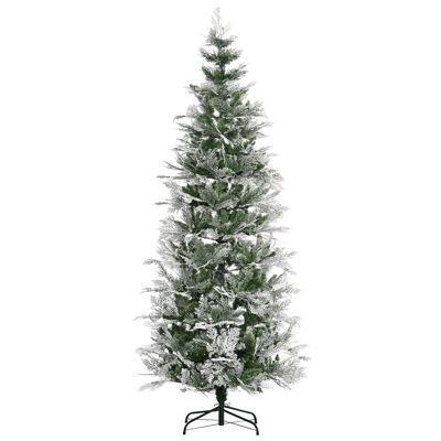 Albero di Natale artificiale aspetto nevoso Ø 80 x 225H cm supporto con 880 rami spine grande realismo