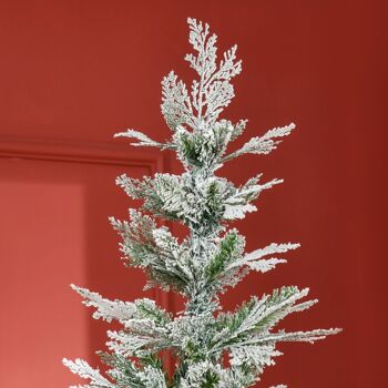 Sapin de Noël artificiel aspect enneigé Ø 80 x 225H cm pied support inclus 880 branches épines grand réalisme 4