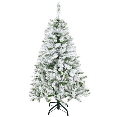 Albero di Natale artificiale aspetto innevato Ø 70 x 120H cm 200 rami spine imitazione Nordmann grande realismo