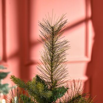 Sapin de Noël artificiel Ø 61 x 120H cm pied support inclus 260 branches épines grand réalisme vert 5