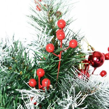 Sapins de Noël artificiel H. 75 cm aspect enneigé - lot de 2 sapins LED - 8 modes d'éclairage - 70 branches - décoration incluse - usage extérieur 4