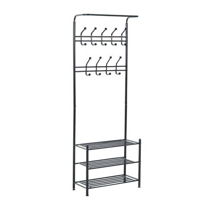 Coat rack coat rack entrance cloakroom contemporary style multi-storage 67L x 30W x 185H cm black