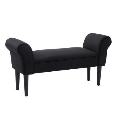Contemporary design bench seat with comfortable curved armrests 102L x 31W x 51H cm black