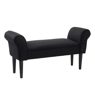 Banco de diseño contemporáneo con cómodos reposabrazos curvos 102L x 31W x 51H cm negro