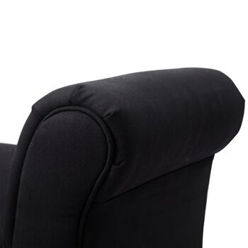 Banc banquette design contemporain accoudoirs courbés grand confort 102L x 31l x 51H cm noir 5
