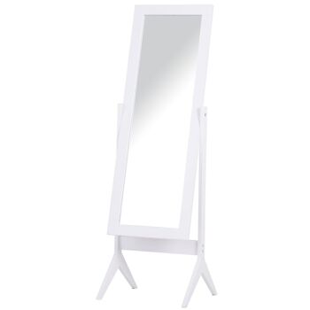 Miroir à pied inclinaison réglable dim. 47L x 46l x 148H cm MDF blanc 1