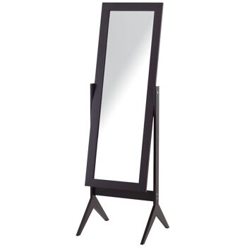 Miroir à pied inclinaison réglable dim. 47L x 46l x 148H cm MDF brun foncé 1