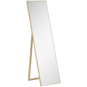 Miroir sur pied rectangulaire dim. 40L x 35l x 147H cm MDF aspect bois de chêne clair 1