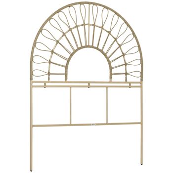 Tête de lit style bohème - dim. 96L x 122H cm - épaisseur 2 cm - acier résine tressée grège 1