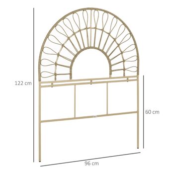 Tête de lit style bohème - dim. 96L x 122H cm - épaisseur 2 cm - acier résine tressée grège 3