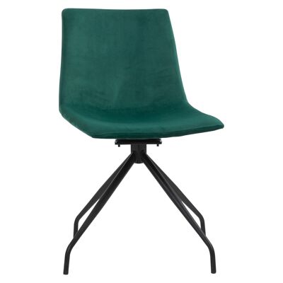 HOMCOM Chaise design pivotante 360° - chaise velours vert