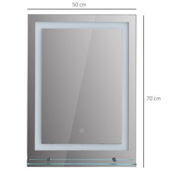 Miroir lumineux LED 22 W interrupteur tactile étagère intégrée 50L x 4l x 70H cm 3