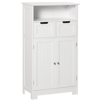 Multi-storage bathroom base unit large niche 2 drawers double door cupboard with white MDF shelf