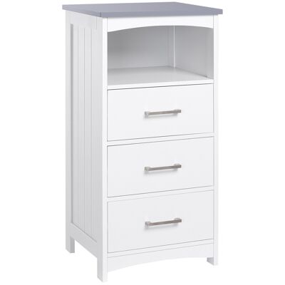 Contemporary style bathroom column cabinet - 3 drawers, niche - gray white MDF