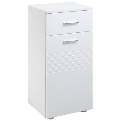 Bathroom base unit cupboard door with sliding drawer shelf white particle board