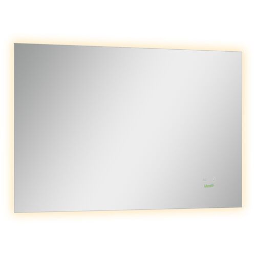 Miroir salle de bain lumineux LED 42 W - dim. 90L x 3l x 60H cm - fonction anti-buée, interrupteur tactile, luminosité réglable - alu. verre