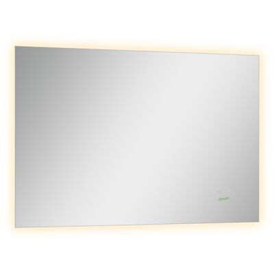 Espejo de baño con iluminación LED de 42 W - Dimensiones 90L x 3W x 60H cm - función antivaho, interruptor táctil, brillo ajustable - alu. vaso