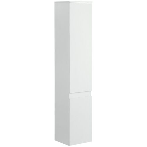 Meuble colonne rangement salle de bain 2 placards 3 étagères style contemporain blanc