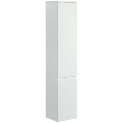 Bathroom storage column cabinet 2 cupboards 3 shelves contemporary style white
