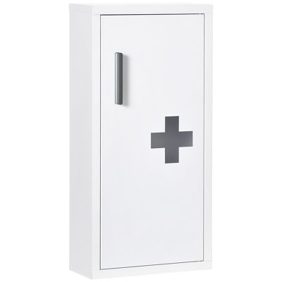 Medicine cabinet 2 shelves 3 levels dim. 30L x 12W x 60H cm transparent cross logo white steel