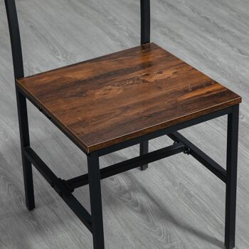 Ensemble table à manger extensible 80-118 cm 2 places design industriel - table double rabat - acier noir aspect bois 5