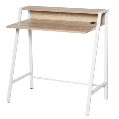 Secretary desk computer desk dim. 84L x 45W x 85H cm neo-retro style white light oak color shelf