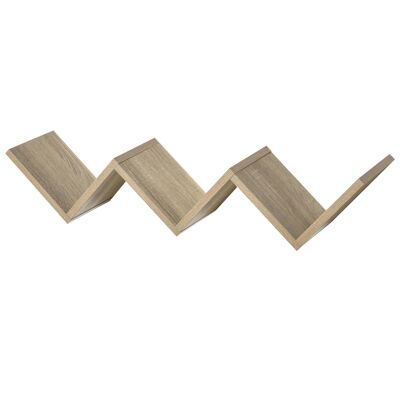 HOMCOM Schwebende Wandregale – modernes V-Design – Befestigungsset im Lieferumfang enthalten – Spanplatte aus heller Eiche