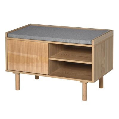 Shoe cabinet Urban Craft design shoe bench closet + 2 gray cushion niches provided with pine particle board
