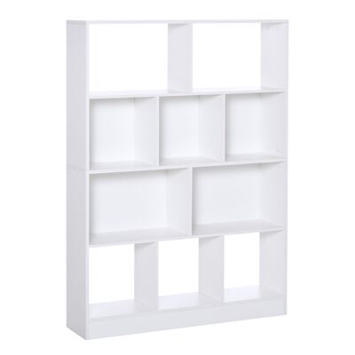 Estantería librería con 5 nichos + 5 baldas de aglomerado blanco