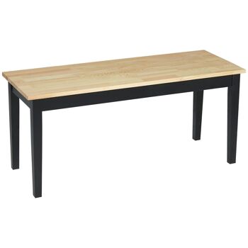 Banc 2 personnes dim. 102L x 36l x 45H cm bois de pin noir 1