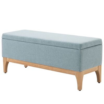 HOMCOM Scandinavian style 2-in-1 storage chest bench dim. 110L x 39W x 45H cm water green fabric